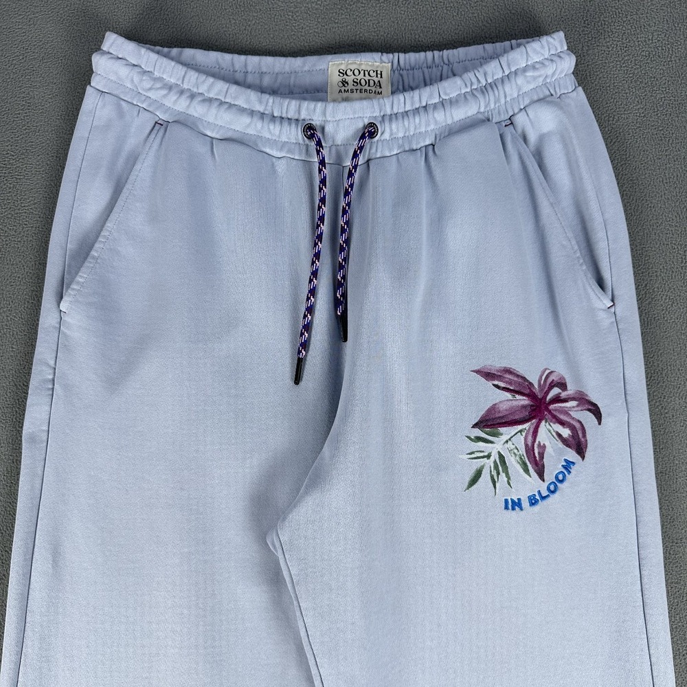 Scotch Soda Joggers Sweatpants Mens Large Blue In Bloom Organic Cotton Lounge